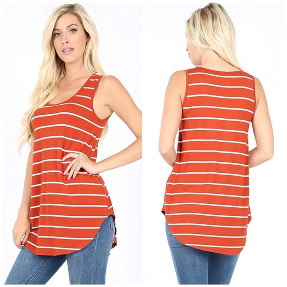 Heather Gray Striped Tank - Picture 6 of 6